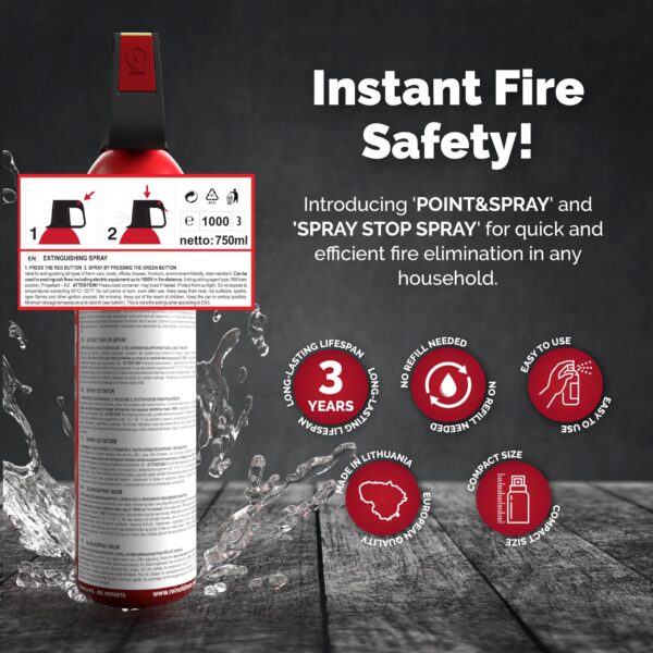 Extintor Spray Espuma 750 Gr. - Imagen 6