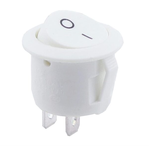 Interruptor Redondo Mini 16mm 5A Blanco