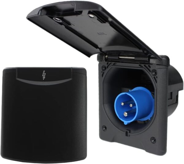 Toma Ext. 220V Cuadr. Magnetic Negro - Imagen 2
