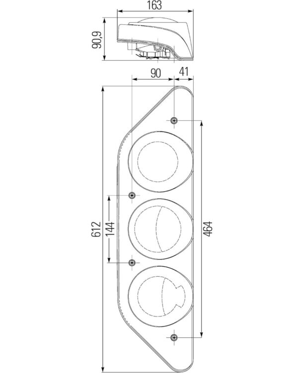 Piloto Caraluna Modular Cromo
