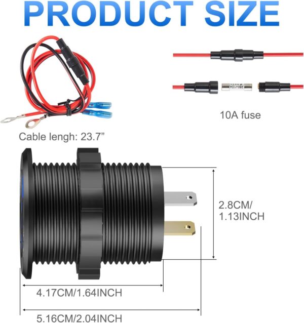 Toma Usb Triple 3.0 C/Tapa +Interruptor - Imagen 5