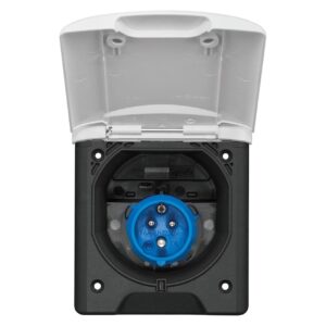 Toma Ext. 220V Cuadr. Magnetic Blanco