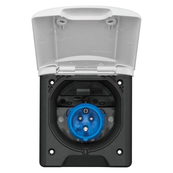 Toma Ext. 220V Cuadr. Magnetic Blanco