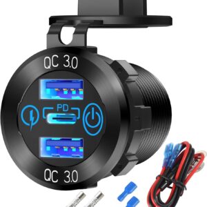 Toma Usb Triple 3.0 C/Tapa +Interruptor