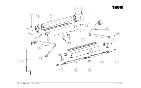 Carcasa Toldo VW T5 Derecho 5102 Thule - Imagen 3