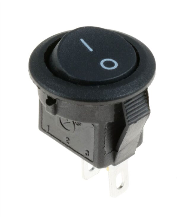 Interruptor Redondo Mini 16mm 5A Negro