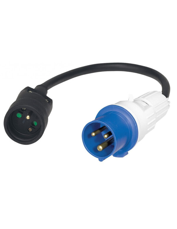 Clavija Adaptador 220V Cee-Schuko M-H C/Cable