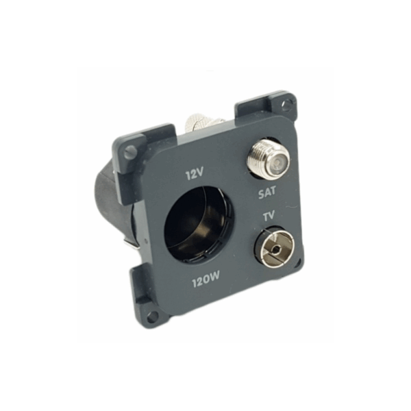 Enchufe 12V+Antena/Sat Auto Gris Oscuro
