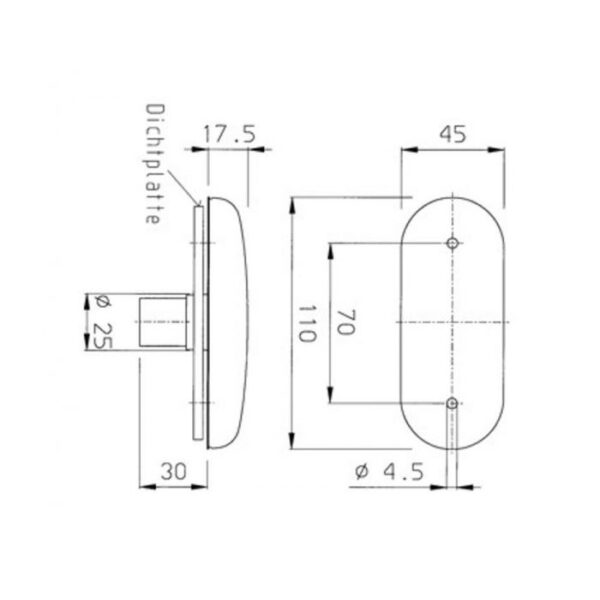 Piloto Lateral Oval Jokon Ambar 110X45