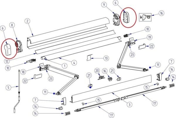 Tapa Thule 4900 Izquierda+Derecha Blanco - Imagen 2