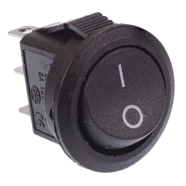 Interruptor Redondo Mini 16mm 5A Negro
