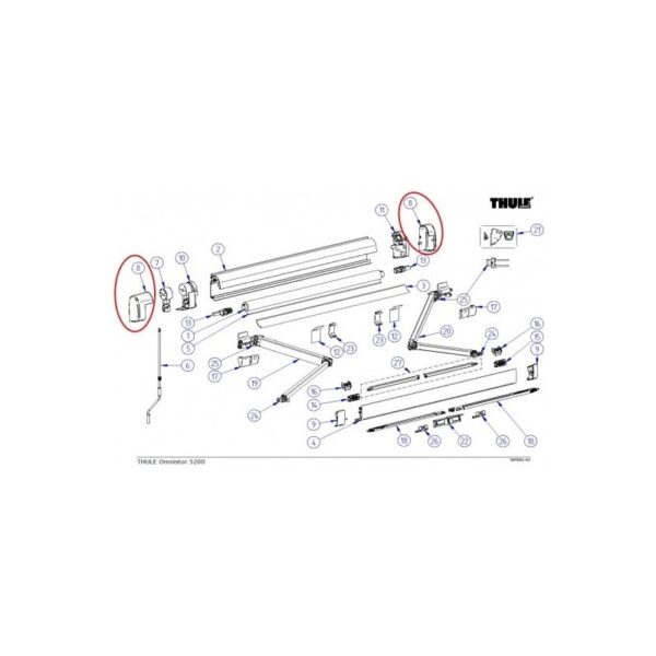 Tapa Der+Izq Thule 5200 Negro Antracita - Imagen 2