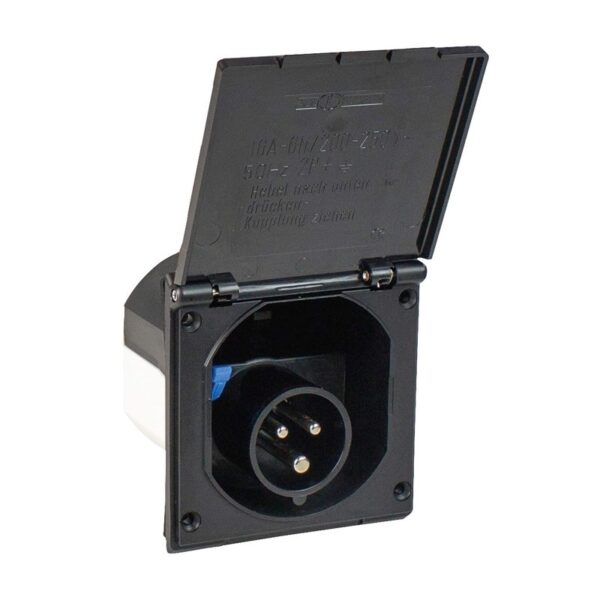 Toma Exterior 220V Cuadrada Cee Negro