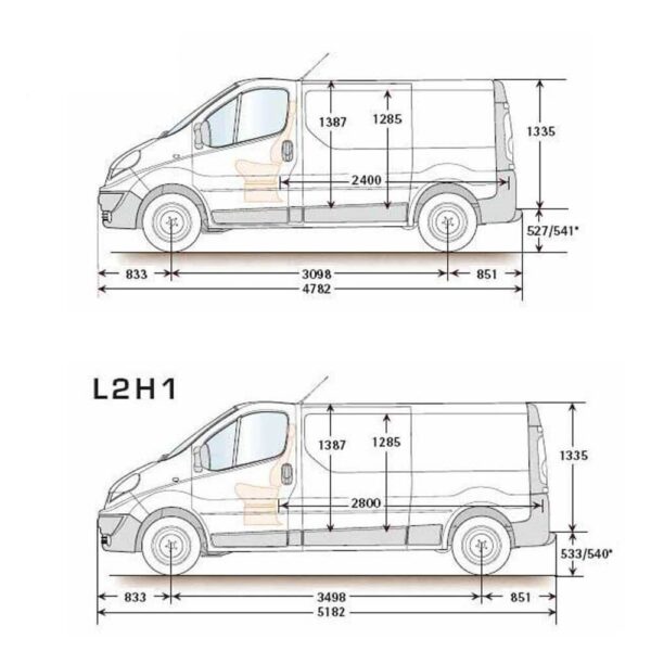 Termico Laterales Trafic/Vivaro Largo 2002-2015 - Imagen 2