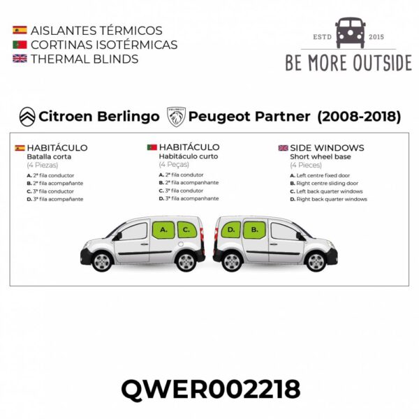 Termico Berlingo II 2008/2018 Set Completo 8 Piezas - Imagen 2