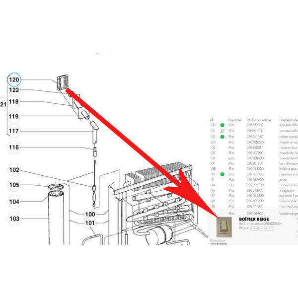 Rejilla Chimenea Nevera Dometic 120X90 - Imagen 3