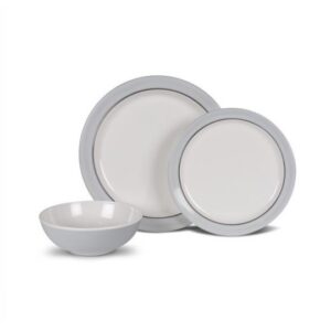Conjunto 12 Pz Melamina Classic Grey
