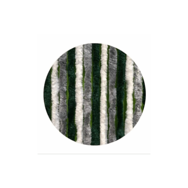 Cortina Terciopelo Blanco/Verde/Gris 56X185