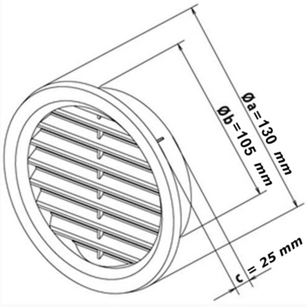 Rejilla Circular Encastrable 100mm - Imagen 4