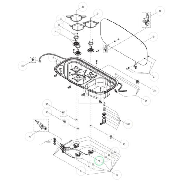 Base Inferior Quemador Dometic Cramer - Imagen 3